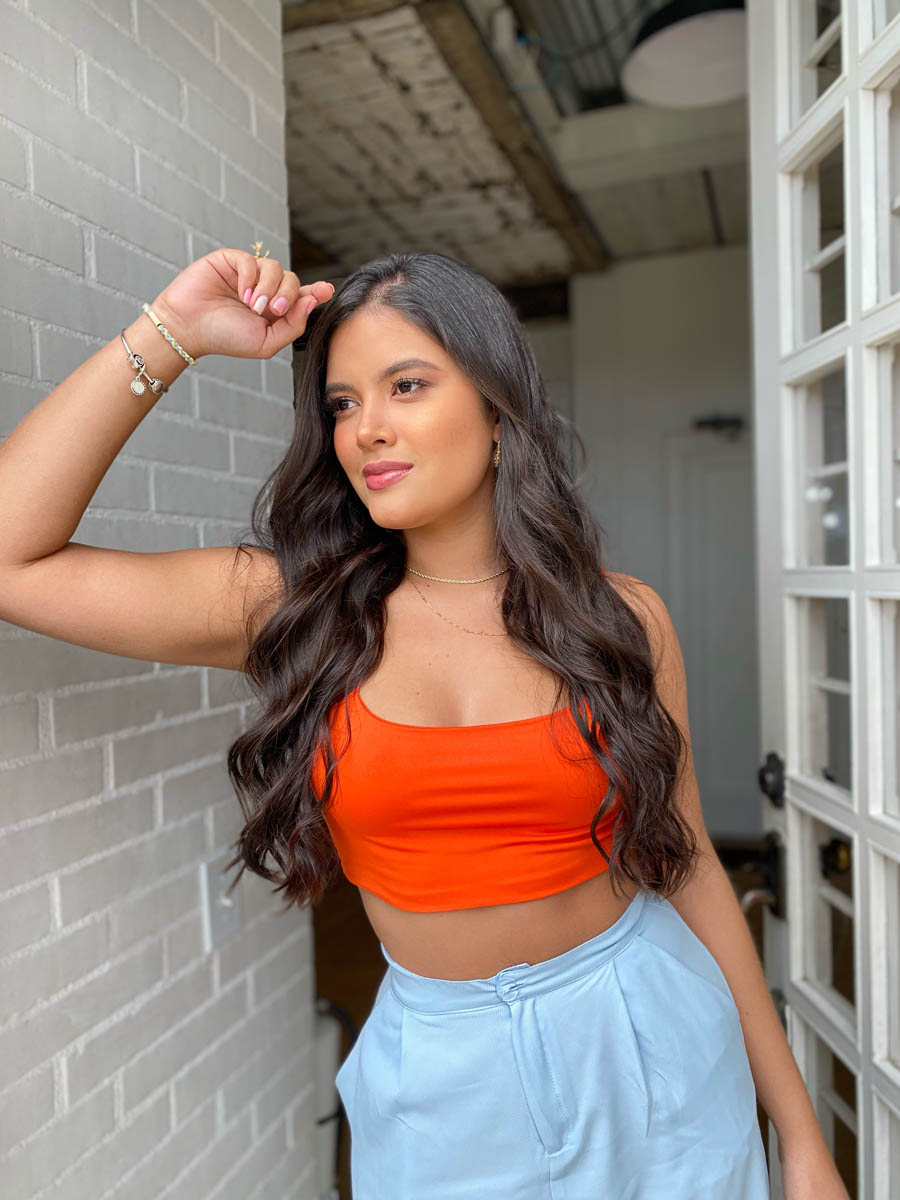 Top Letizia Naranja