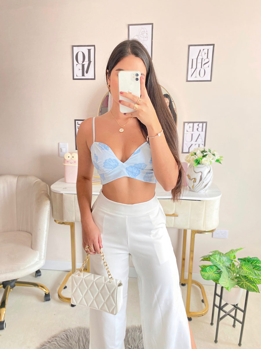 Top Eloise Estampado Marino