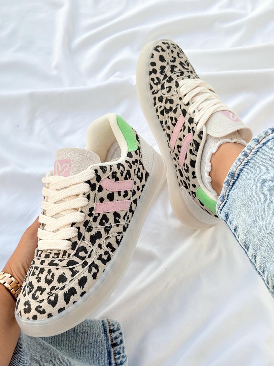 Tennis Candy Animal Print Rosa